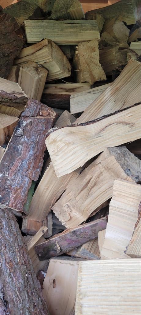 Droog naaldhout openhaardhout kachelhout stookhout, Tuin en Terras, Haardhout, 6 m³ of meer, Ophalen, Overige houtsoorten, Blokken