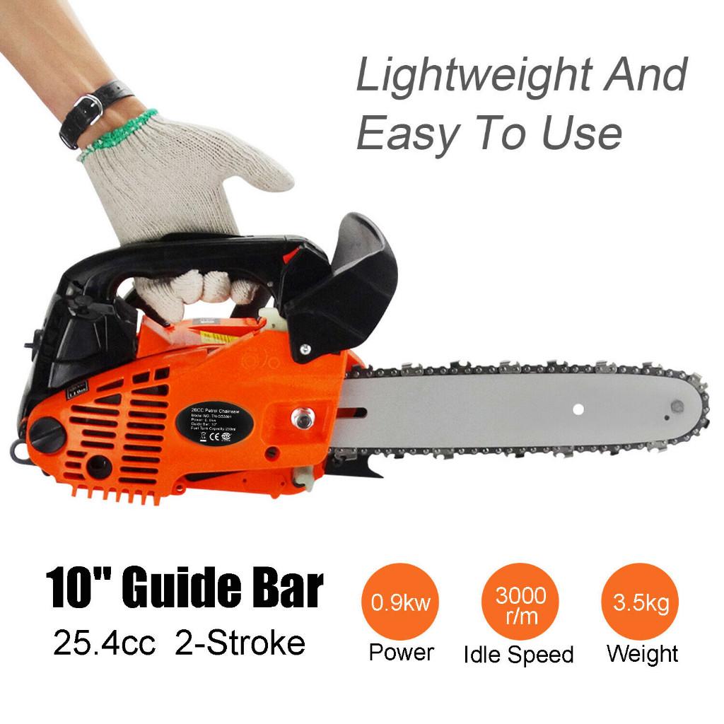 10" Eenhands Benzine Kettingzaag Eenhandszaag Motorzaag 25cc, Tuin en Terras, Hand-tuingereedschap, Ophalen of Verzenden, Nieuw