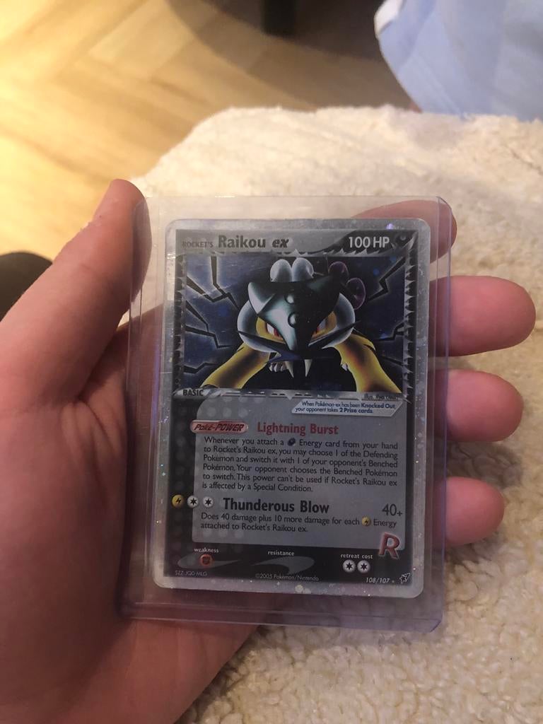Rocket's Raikou ex Pokémon Kaart (108/107) Foil, Ophalen of Verzenden, Zo goed als nieuw, Losse kaart, Foil