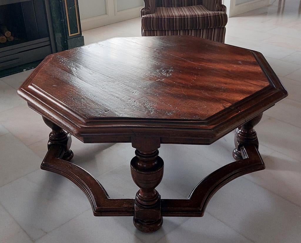 Fraaie, achthoekige salontafel, erg stevig, Antiek en Kunst, Antiek | Meubels | Tafels, Ophalen