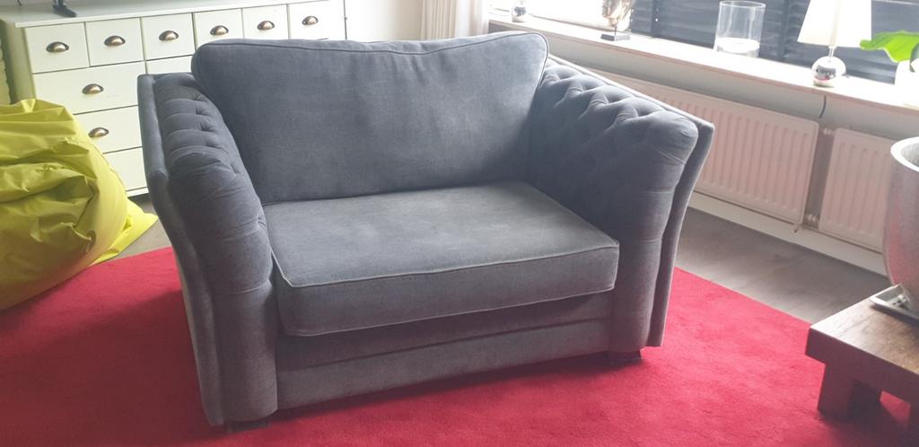 Olav home queen loveseat grijs, Huis en Inrichting, Banken | Bankstellen, Ophalen, 75 tot 100 cm, Tweepersoons, Minder dan 150 cm