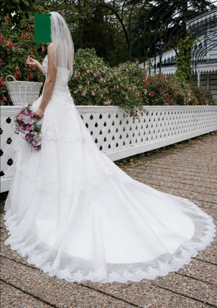 Romantische bruidsjurk. Maat 36, Ophalen of Verzenden, Zo goed als nieuw, Wit, Trouwjurk