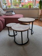 Goossens Salontafels Zida (3 stuks), Ophalen, 50 tot 100 cm, Rond, 50 tot 100 cm