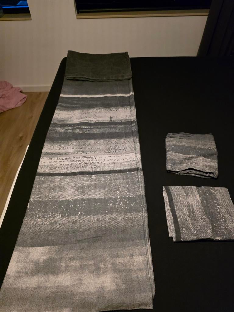 Grijs gestreept flanellen dekbedovertrek - Tweepersoons, Gebruikt, Dekbedovertrek, Tweepersoons, Ophalen of Verzenden