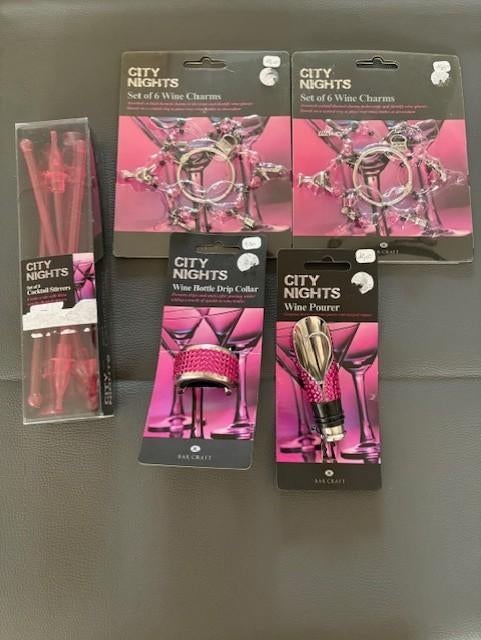 bar cocktail thema 5 delige set kleur roze, Ophalen of Verzenden, Nieuw