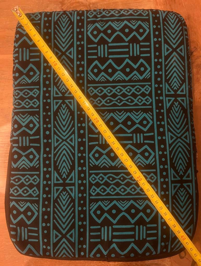 Laptophoes 15 inch - Zwart/Blauw met patroon, Computers en Software, Laptophoezen, Ophalen of Verzenden, 15 inch, Nieuw