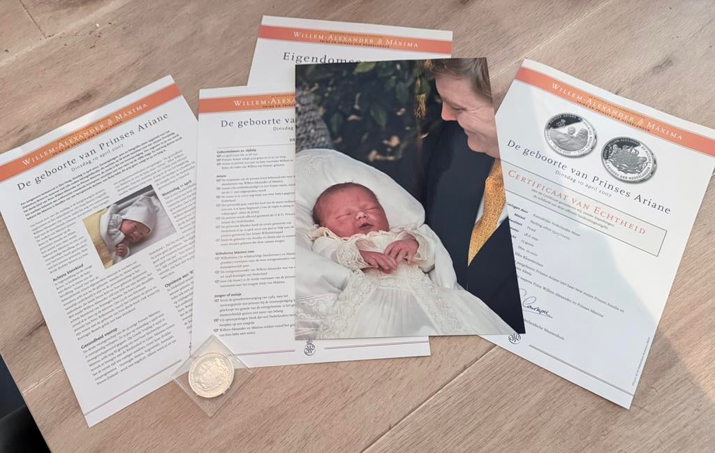 Geboorteakte Prinses Ariane, Ophalen of Verzenden, Nieuw, Nederland, Kaart, Foto of Prent