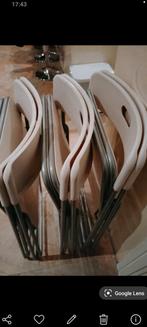 6 stevige klapstoelen, ook voor zware mensen, Ophalen, Gebruikt, Wit, Praktisch