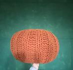 Oranje poef, Ophalen of Verzenden, Gebruikt, Rond, Minder dan 50 cm