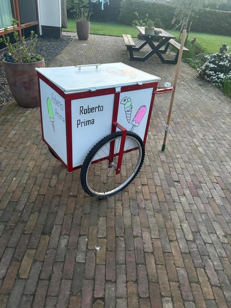 Unieke ijscokar / fietskar, Roberto Prima, Gebruikt, Overige typen, Ophalen of Verzenden