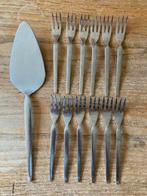 12 Vintage Sola Elite Diana gebaksvorkjes + taartschep, Ophalen of Verzenden