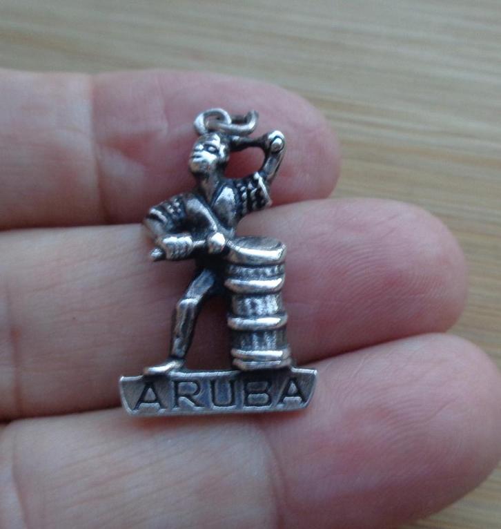 zilveren hanger ARUBA [758], Sieraden, Tassen en Uiterlijk, Kettinghangers, Zo goed als nieuw, Zilver, Zilver, Verzenden