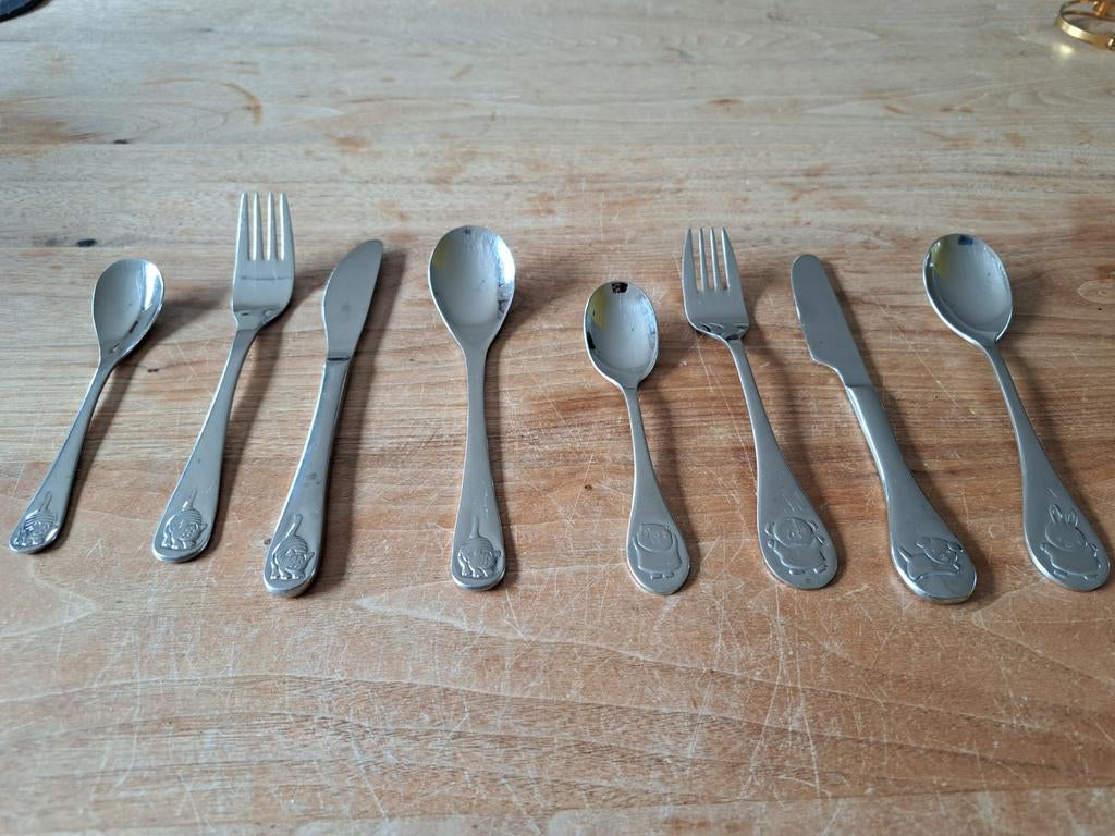 Dikkie Dik en Nijntje kinderbestek set, Huis en Inrichting, Keuken | Bestek, Ophalen, Gebruikt, Rvs of Chroom, Bestekset