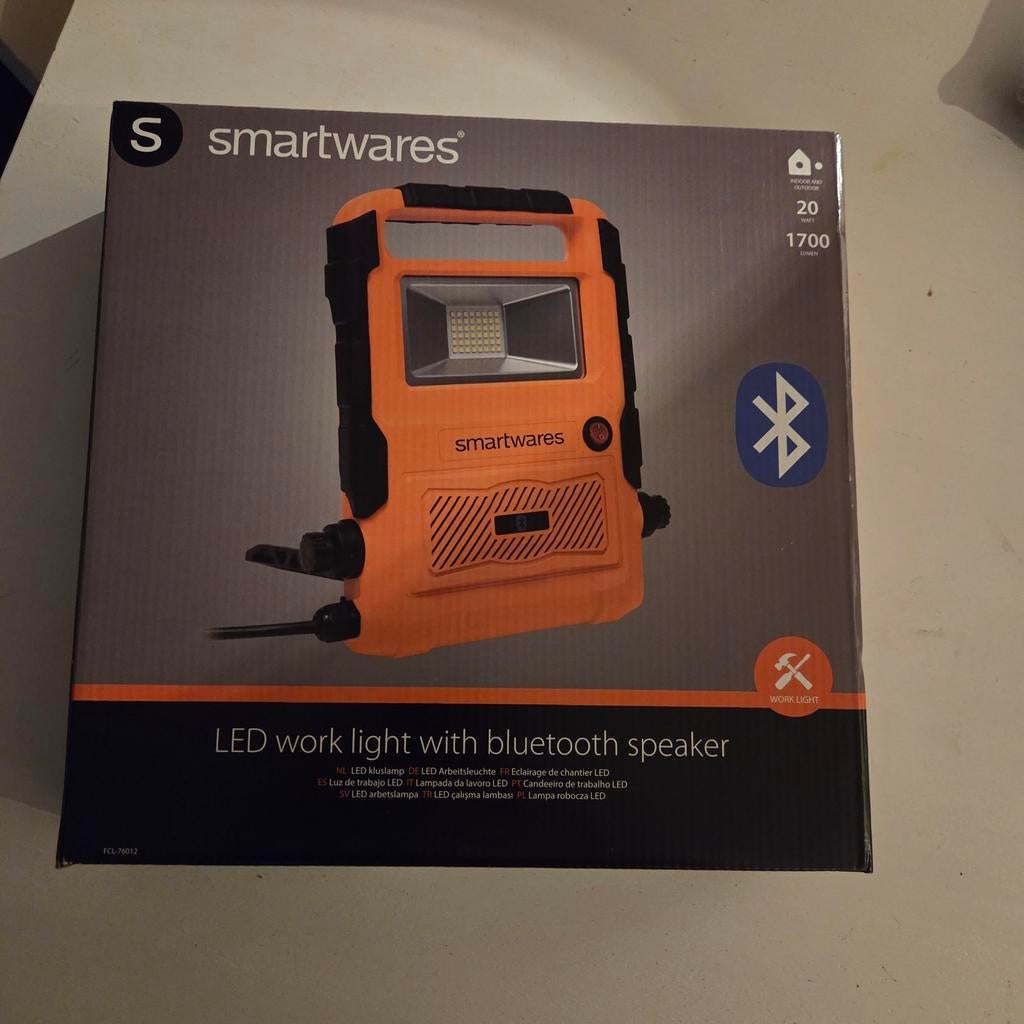 Smartwares LED werklamp met Bluetooth speaker, Ophalen of Verzenden, Nieuw, Minder dan 50 watt, Lamp