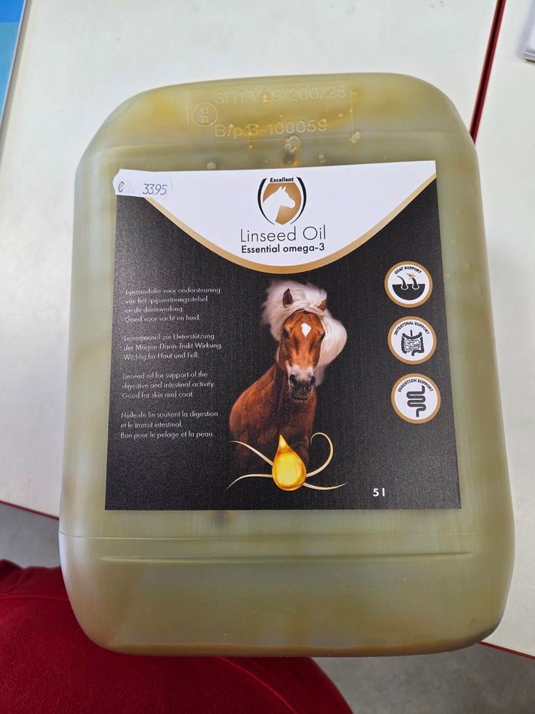 Excellent lijnzaadolie 5 liter, Dieren en Toebehoren, Ophalen of Verzenden, Nieuw