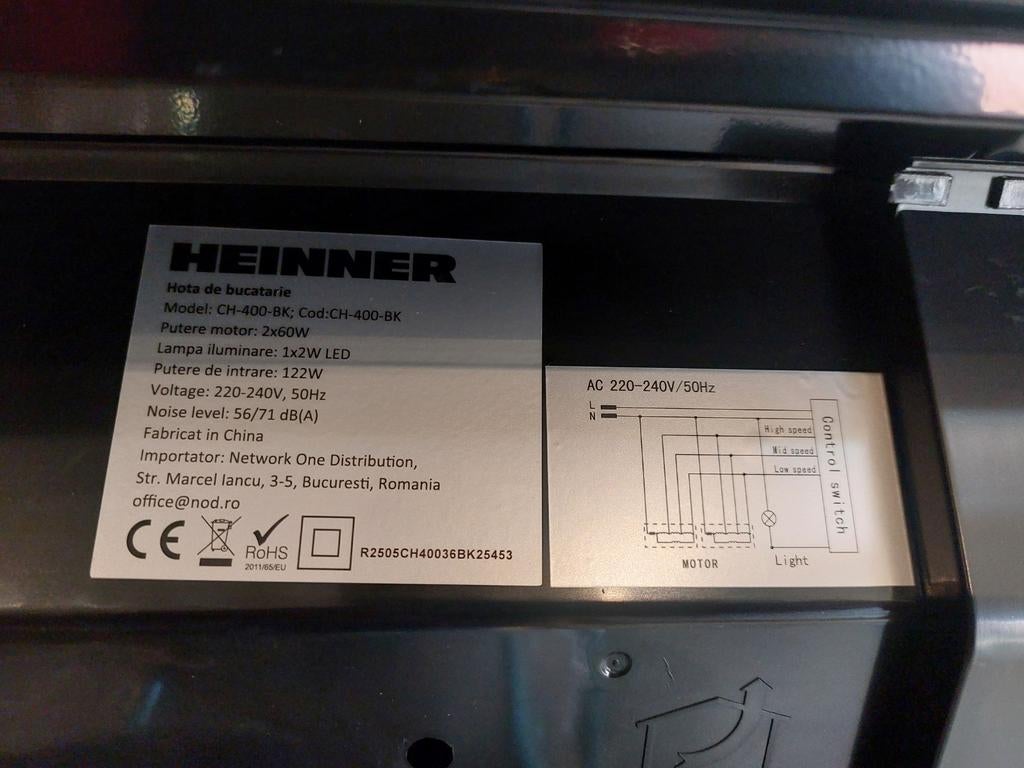 Afzuigkap Heinner wandafzuigkap wit met 2 deukjes, Witgoed en Apparatuur, Afzuigkappen, Wandschouwkap, ., Motor, Nieuw