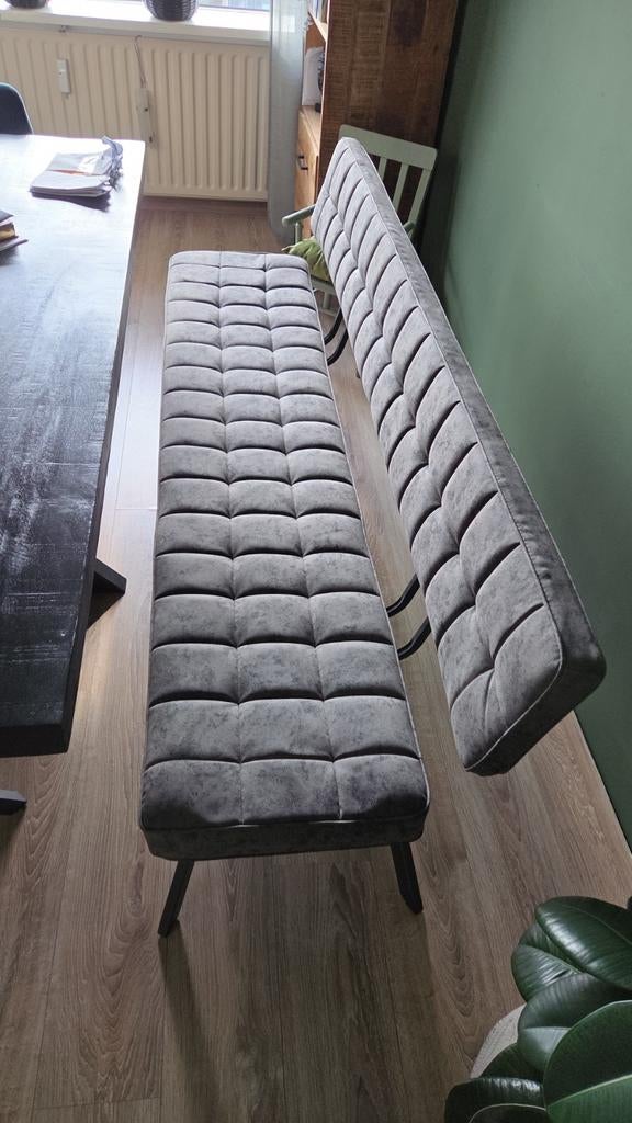 Mooie eetkamerbank - Nu 199€ uit voorraad leverbaar!, Ophalen of Verzenden, Nieuw, Grijs, Stof