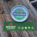Heineken  dienblad plus barmat, Ophalen of Verzenden, Zo goed als nieuw, Overige typen, Heineken