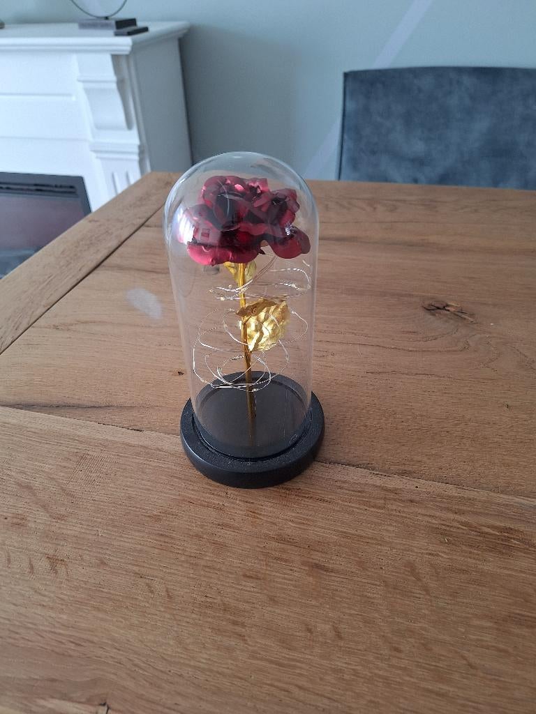 Docoratie roos met lampjes, Ophalen, Binnen, Kunstbloem, Zo goed als nieuw