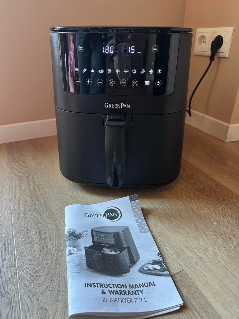 GreenPan XL Airfryer 7,2 liter - Zo goed als nieuw, Witgoed en Apparatuur, Airfryers, Ophalen, Zo goed als nieuw, Airfryer XL