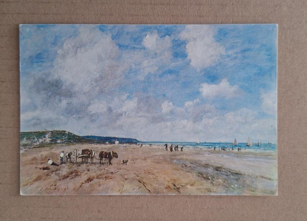 Eugène Boudin (1824-1898) - Plage de Tourville. Musée Caen, Verzamelen, Ophalen of Verzenden, 1980 tot heden, Gelopen, Overige thema's