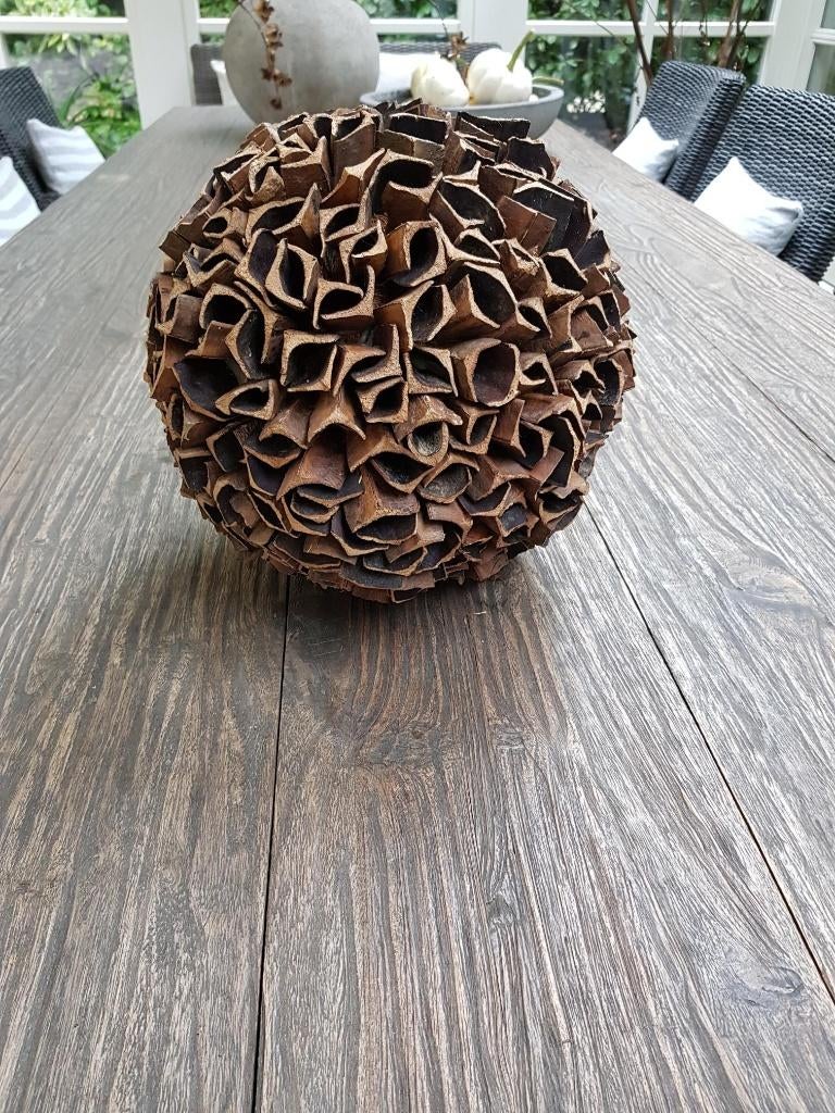 Mooi natuurlijke decoratie bol 27 cm voor op tafel, Ophalen, Zo goed als nieuw, Bruin, Natuurlijk materiaal