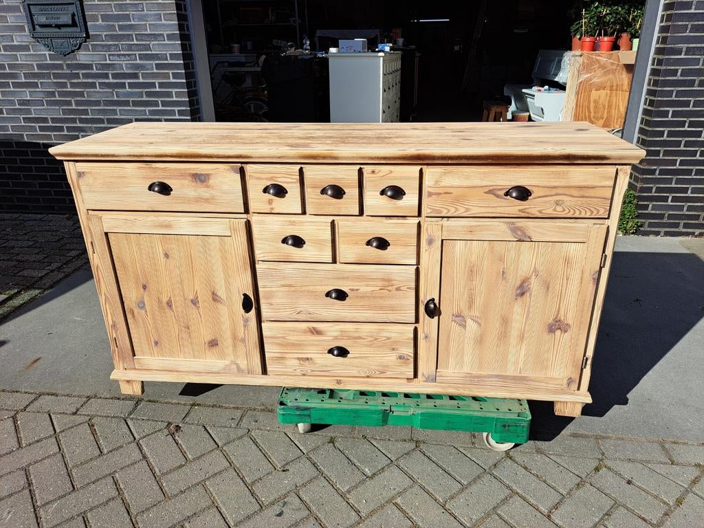 Grenen gezandstraalde ladekast commode