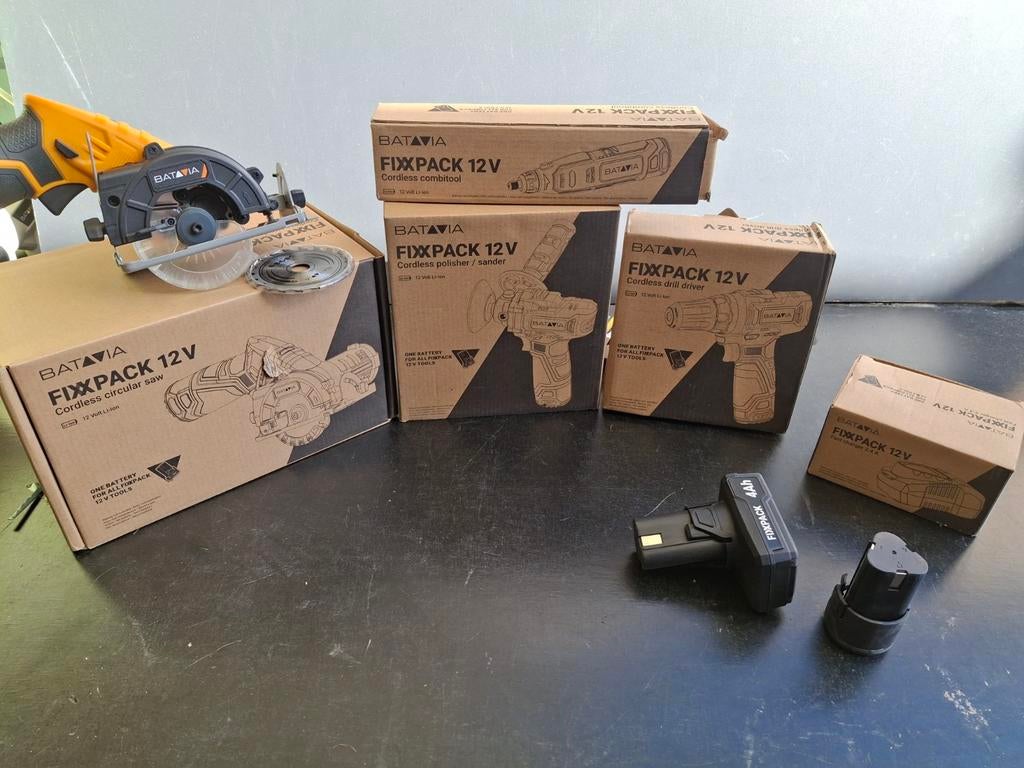 Batavia Fixxpack 12V Gereedschap Set - Boor, Zaag, Polijster, Boormachine, O, O, O