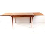 Vintage Deense teakhouten eettafel uitschuifbaar, Ophalen of Verzenden, Huis en Inrichting