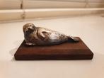 WNF Verzilverd Beeldje Nr. 4 - Zeehond op houten sokkel, Verzamelen, Beelden en Beeldjes, Ophalen of Verzenden, Gebruikt, Dier