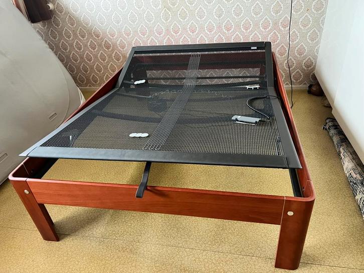 Auping Auronde 140 x 190 x 48 half elektrisch seniorenhoogte, Huis en Inrichting, Slaapkamer | Bedden, Zo goed als nieuw, Tweepersoons