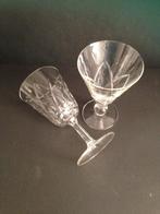 Wijnglazen geslepen motief 2 stuks, Ophalen of Verzenden