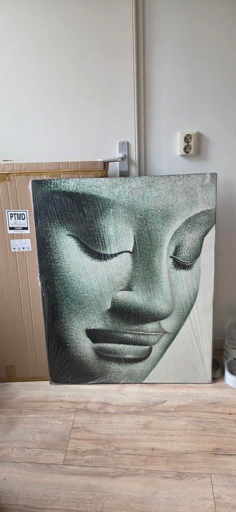 Mooi PTMD Olieschilderij Boeddha 80x100 cm 10 euro, Ophalen of Verzenden, Zo goed als nieuw, Schilderij, 75 tot 100 cm