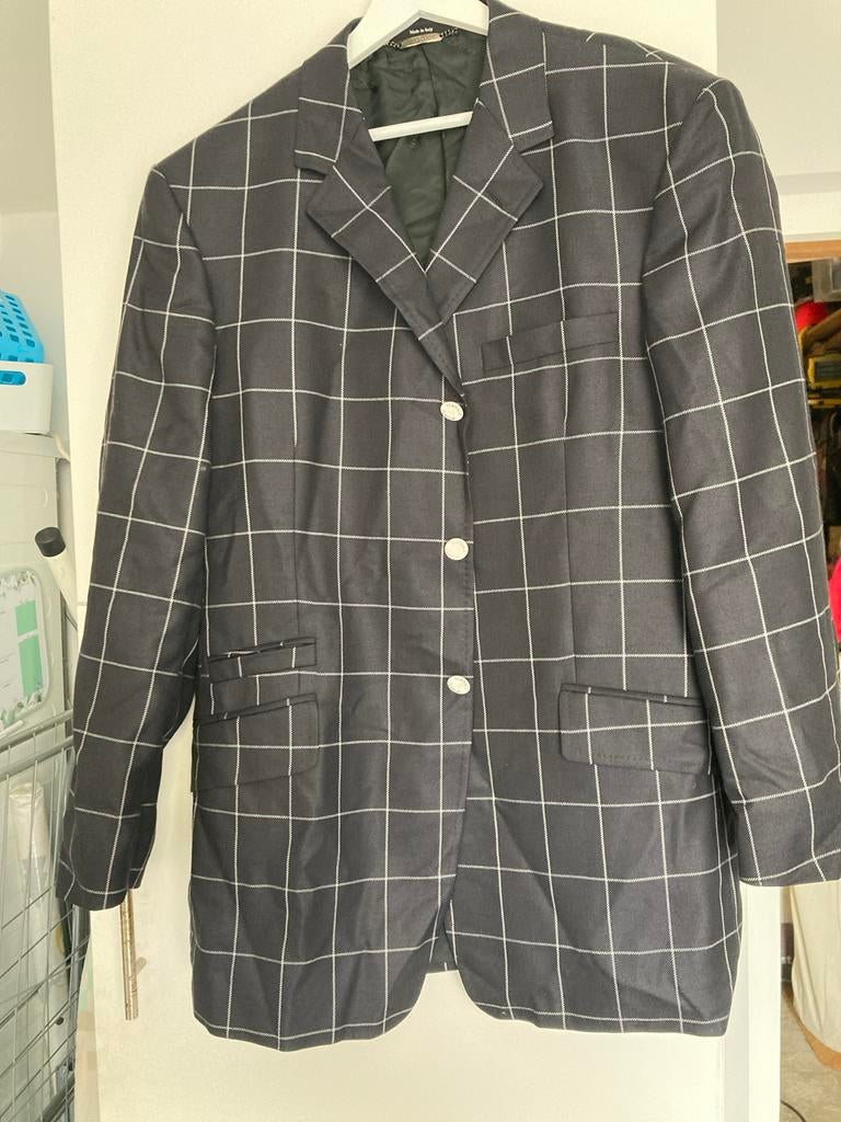 Zwart geruite Versace heren colbert maat 56, Kleding | Heren, Kostuums en Colberts, Ophalen of Verzenden, Gedragen, Maat 56/58 (XL)