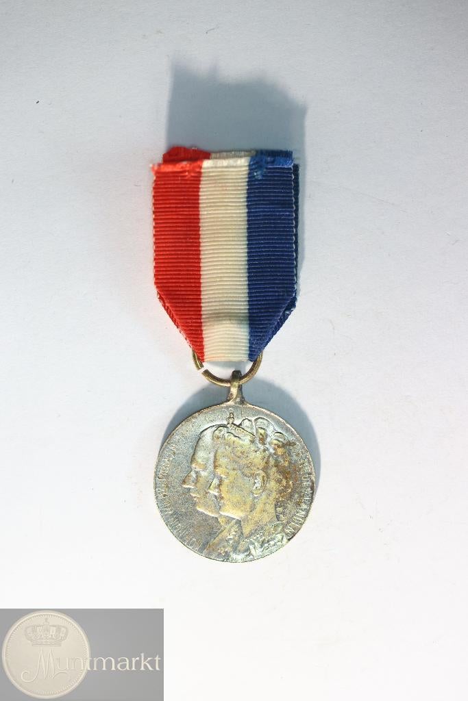 NL - Draagpenning 1909 - geboorte Prinses Juliana, Ophalen of Verzenden, Brons, Nederland