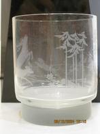 antiek glas  jacht tafereel 9,5 cm hoog 8 cm dia (324), Antiek en Kunst, Ophalen of Verzenden