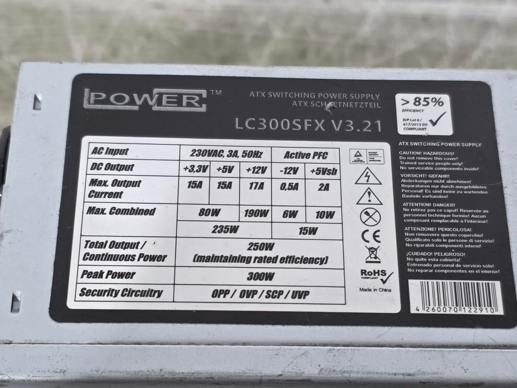 Lc power 300w max voeding psu power supply lc300sfx v3.21, Ophalen of Verzenden, Gebruikt