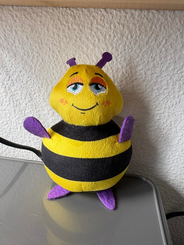 Leuke gele bij knuffel met paarse accenten, Ophalen, Overige merken, Overige typen, Zo goed als nieuw