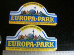 2x sticker europa park da macht europa spass rust, Verzenden, Zo goed als nieuw, Bedrijf of Vereniging