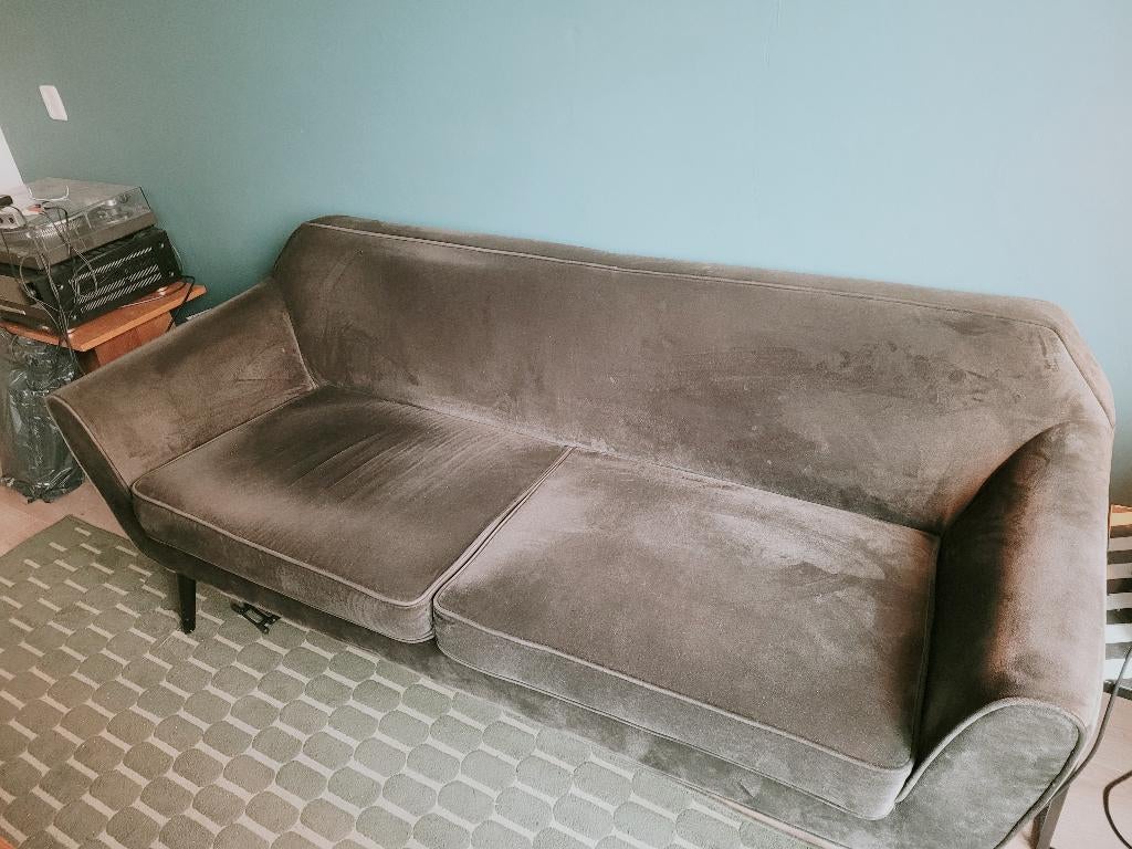 Rocco bank 187 cm velvet groen, Huis en Inrichting, Ophalen, Stof, 150 tot 200 cm, Tweepersoons