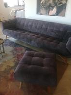 Prachtige velvet bank Loods5 met hocker, Huis en Inrichting, Ophalen, Zo goed als nieuw
