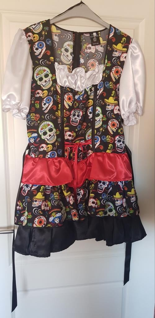CARNAVALSKOSTUUM "DAY OF THE DEAD" MAAT 46, Kleding | Dames, Carnavalskleding en Feestkleding, Ophalen of Verzenden, Zo goed als nieuw