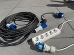 Campingkabels met stekkerdoos en adapters, Caravans en Kamperen, Ophalen, Gebruikt