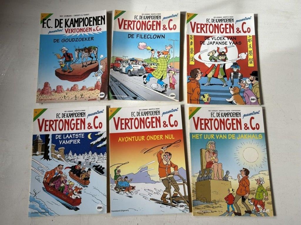6 x Vertongen en Co - van F.C. De Kampioenen strips, Meerdere stripboeken, Ophalen of Verzenden, Gelezen