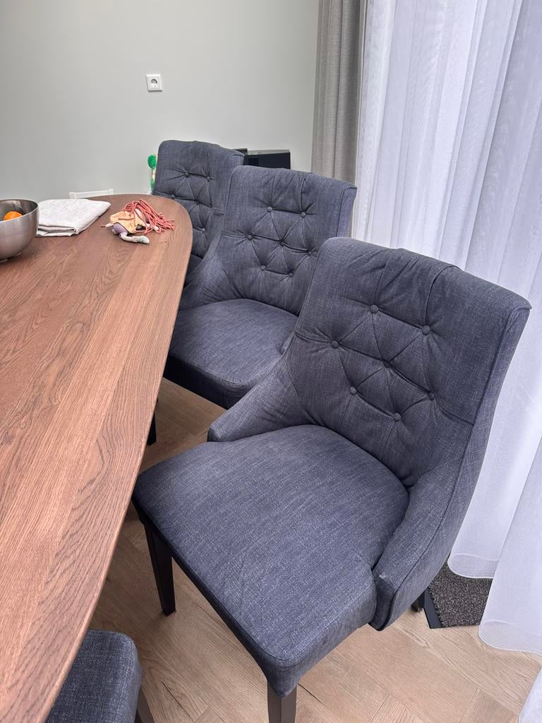 4 (of 6) prachtige luxe comfortabele eetkamerstoelen, Huis en Inrichting, Fauteuils, Ophalen, Gebruikt