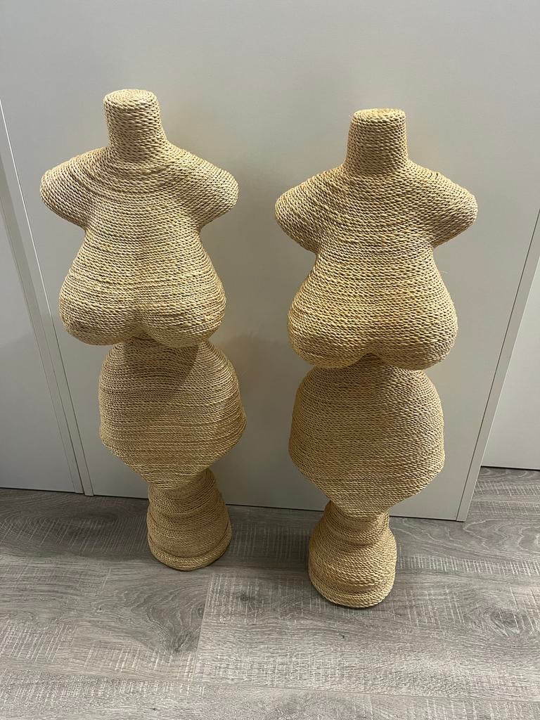 Decoratieve buste voor sieraden of sjaal - Rotanlook, Ophalen of Verzenden, Zo goed als nieuw