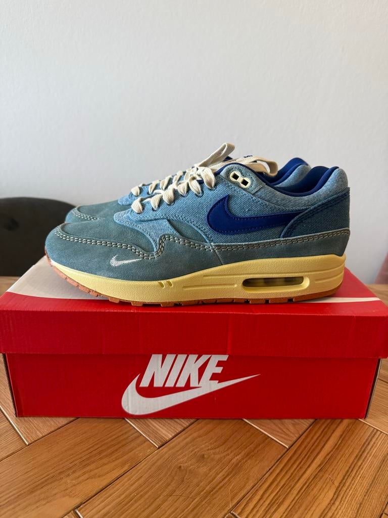 Nike Air Max 1 PRM Dirty Denim - Maat 43, Kleding | Heren, Schoenen, Nieuw, Sneakers of Gympen, Blauw, Ophalen of Verzenden