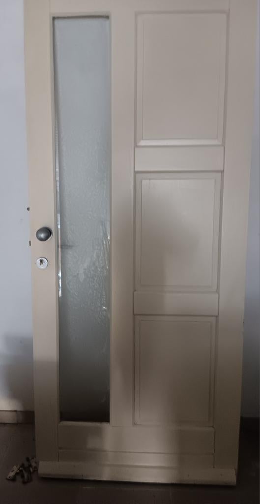 Zware mahoniehouten voordeur 201,5 x 93,5, Doe-het-zelf en Verbouw, Deuren en Horren, Ophalen, Gebruikt, Buitendeur, 200 tot 215 cm