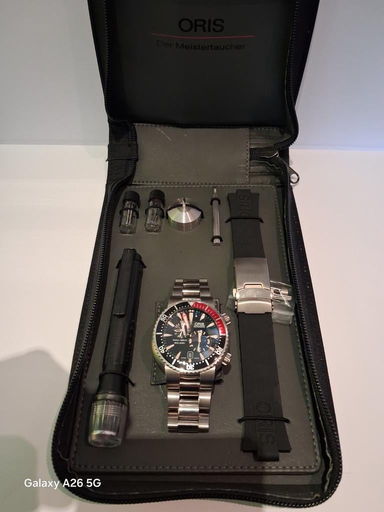 Oris regulateur duikhorloge titanium  en silicone band. 2010, Sieraden, Tassen en Uiterlijk, Horloges | Heren, Ophalen of Verzenden