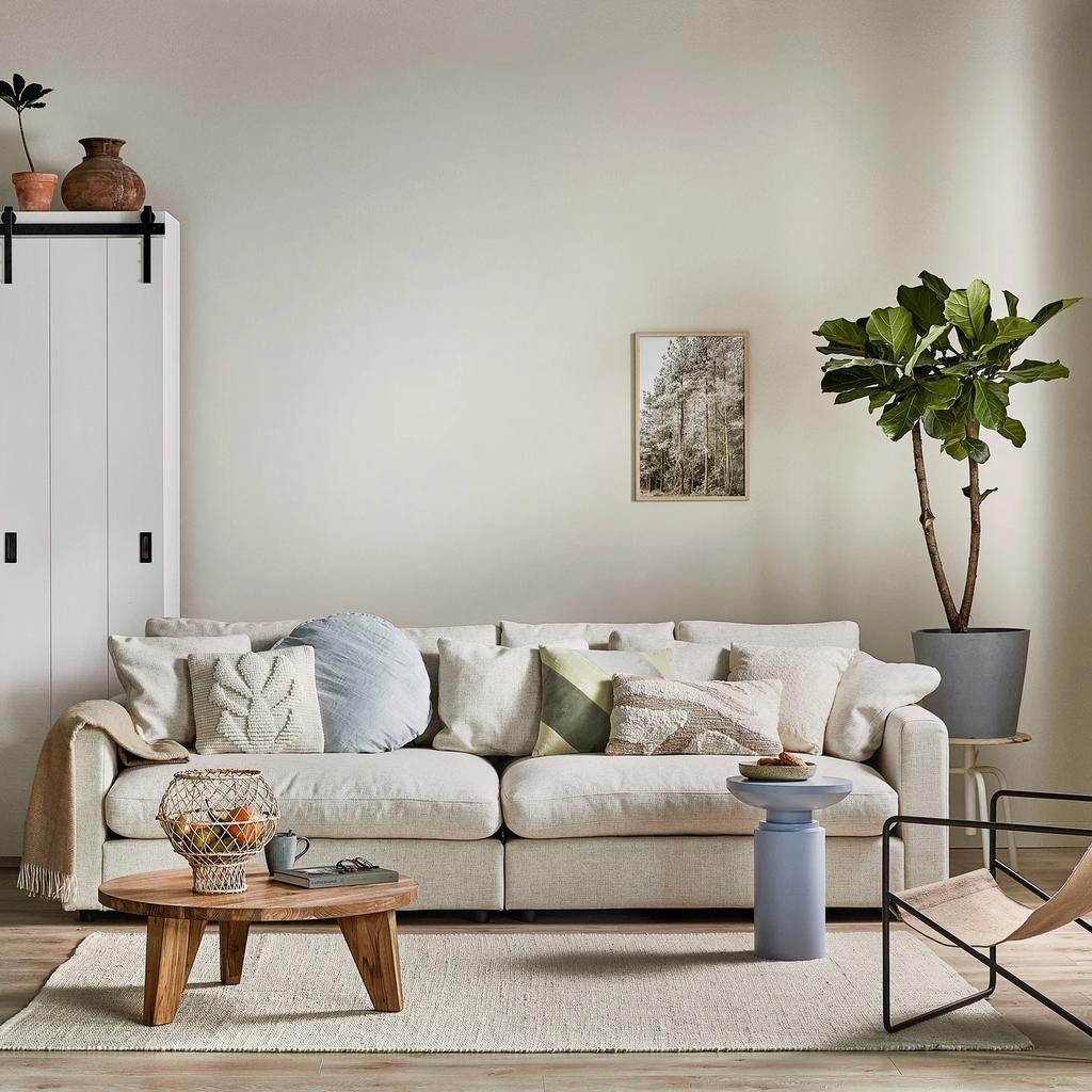 Zuiver Sense Bank Beige - Comfortabel en Stijlvol Fonq, Ophalen, 250 tot 300 cm, 100 tot 125 cm, Driepersoons